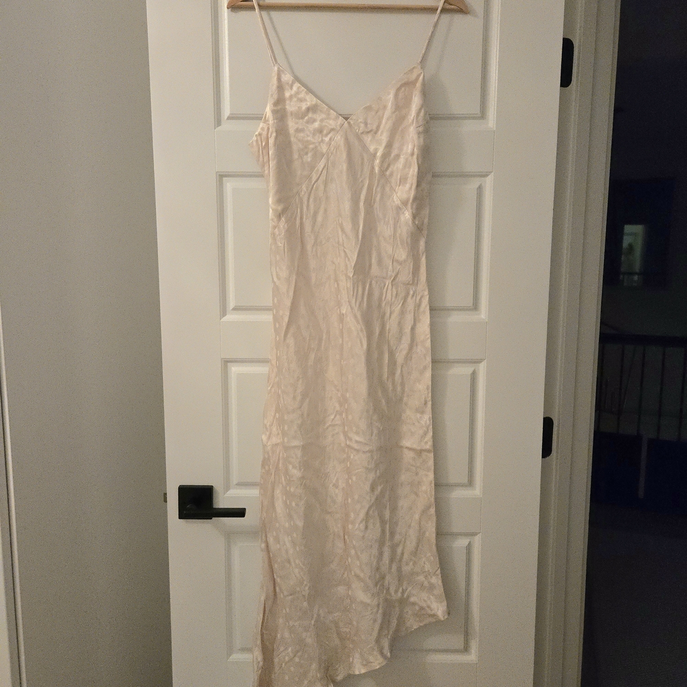 Lovestitch Satin Jacquard Slip Dress in Ivory – Size M Nwt